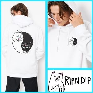 Size medium RIPNDIP Yin Yang Lord Nernmal Cat Hoodie Hooded Sweatshirt